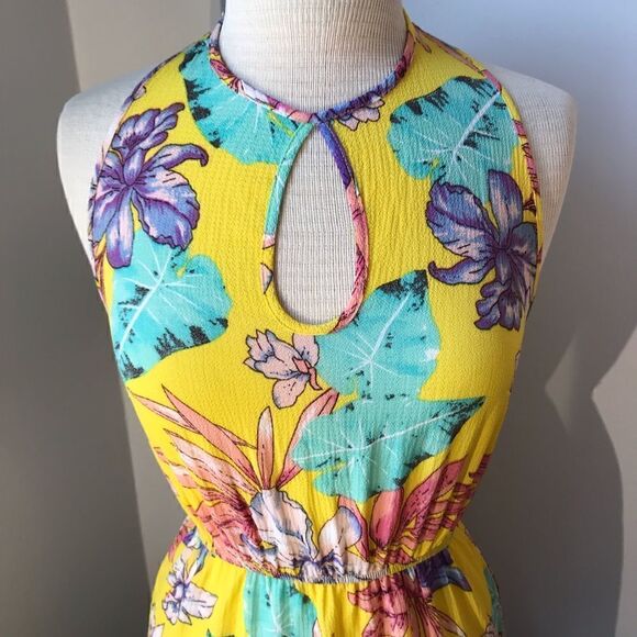NWT Pretty Little Thing Halter Dress, 4, Yellow Y2K. Frilly keyhole summer! - Picture 5 of 11